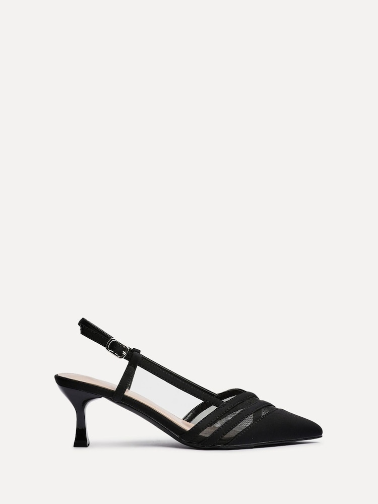 Linzi Black Milan Mesh Court Heels - Image 2 of 5