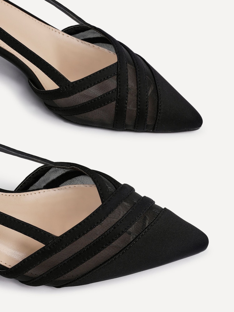 Linzi Black Milan Mesh Court Heels - Image 4 of 5