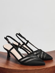 Linzi Black Milan Mesh Court Heels - Image 6 of 6