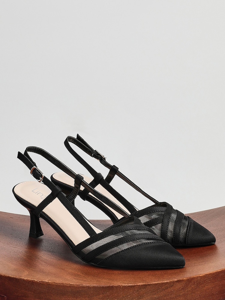 Linzi Black Milan Mesh Court Heels - Image 6 of 6