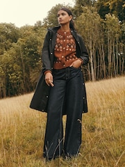 Friends Like These Black Longer Length Raincoat - Image 3 of 4