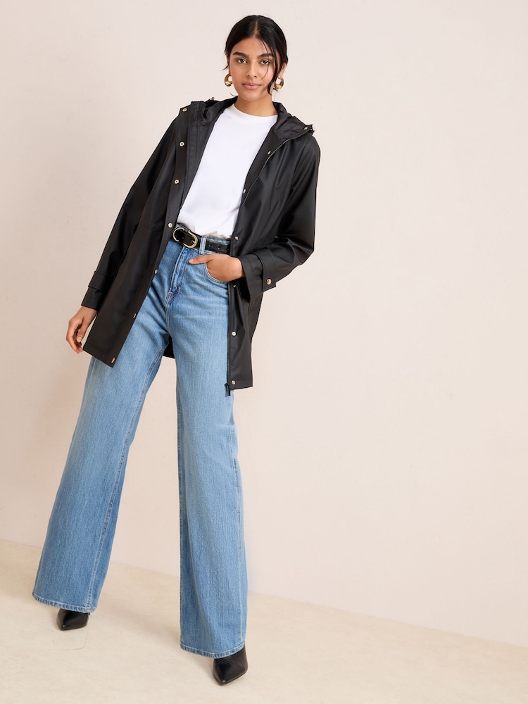 Friends Like These Black Mid Length Raincoat - Image 2 of 4