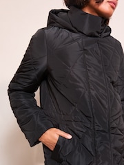 Friends Like These Black Mid Length Padded Coat - Image 4 of 4