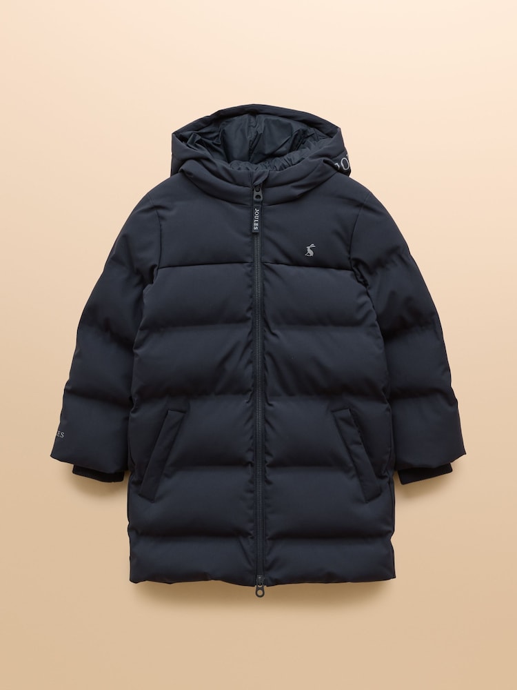 Joules Kids' Padwell Navy Waterproof Padded Coat - Image 2 of 3
