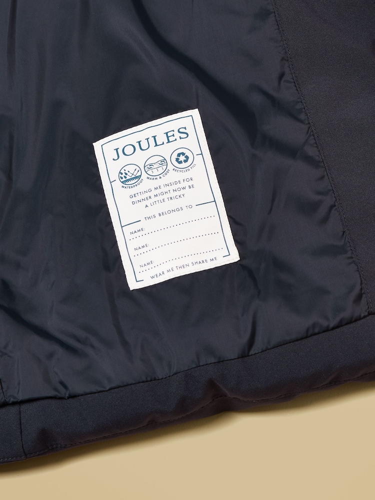Joules Kids' Padwell Navy Waterproof Padded Coat - Image 4 of 4