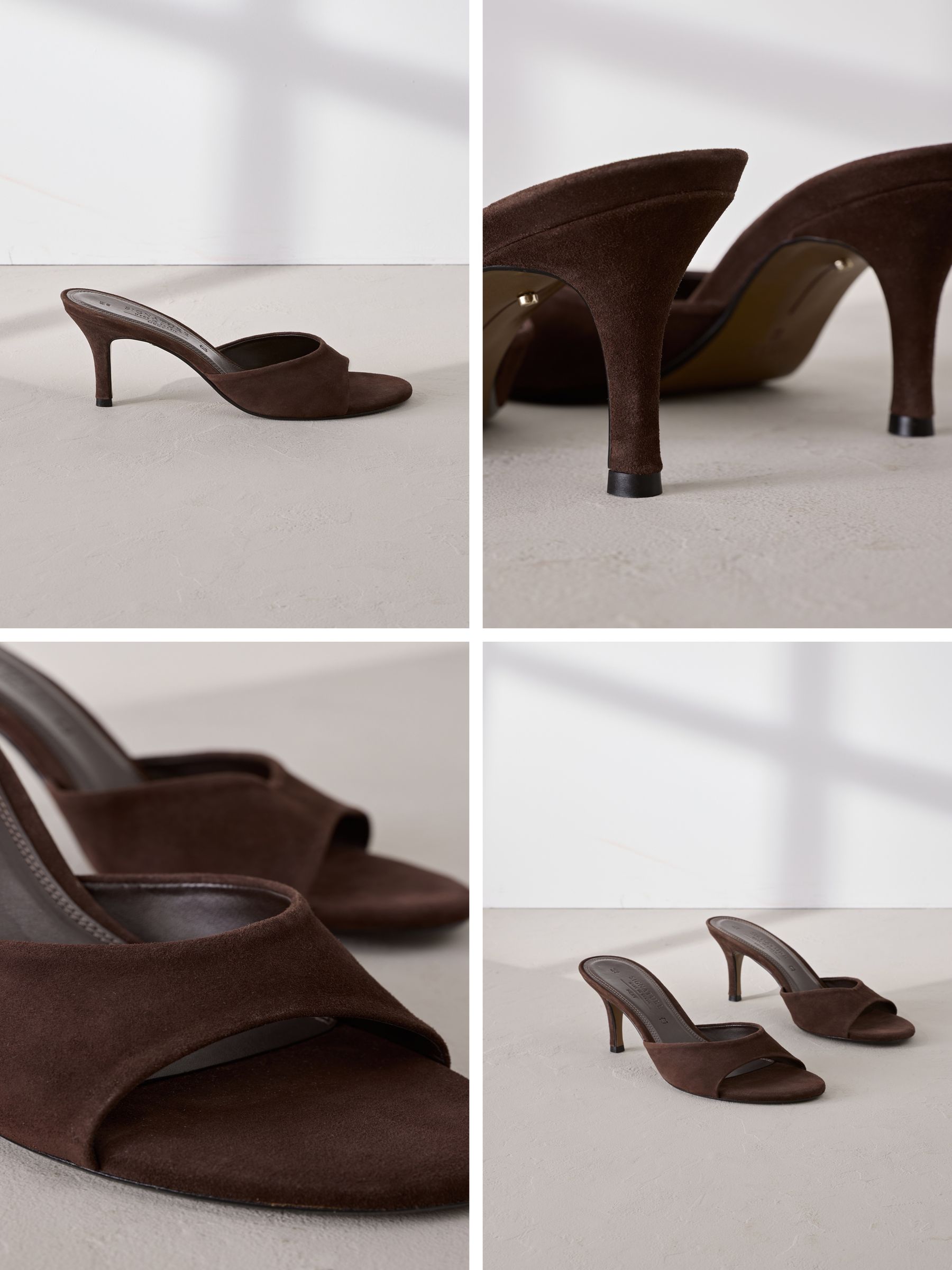 Buy Chocolate Brown Suede Signature Premium Leather Suede Open Toe