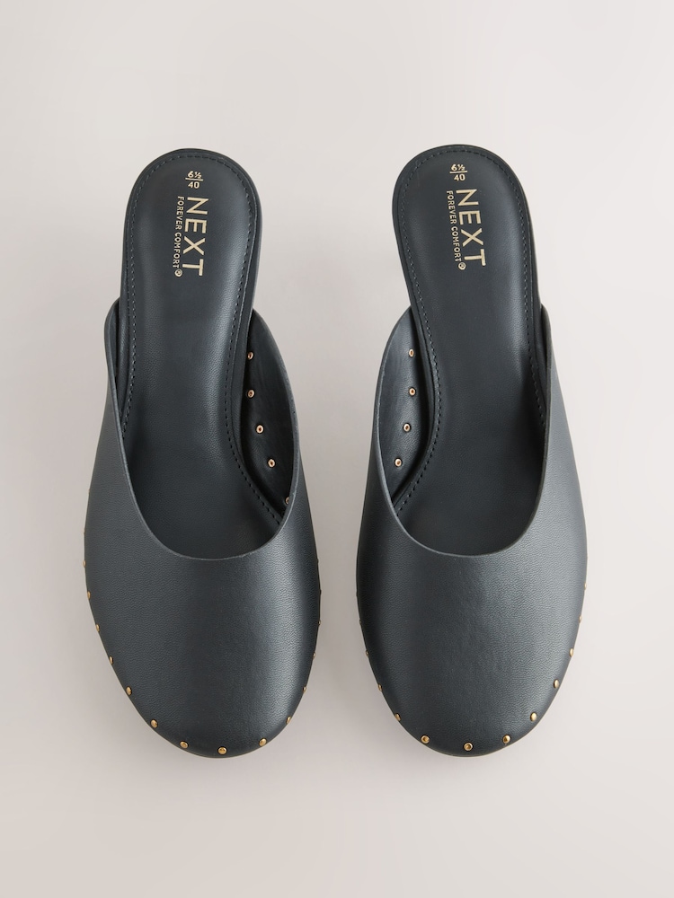 Black Forever Comfort® Studded Closed Toe Mules - Image 2 of 5