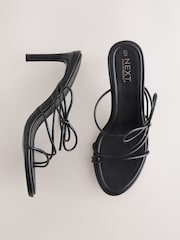Black Forever Comfort® Skinny Bow Strap Mules - Image 1 of 5