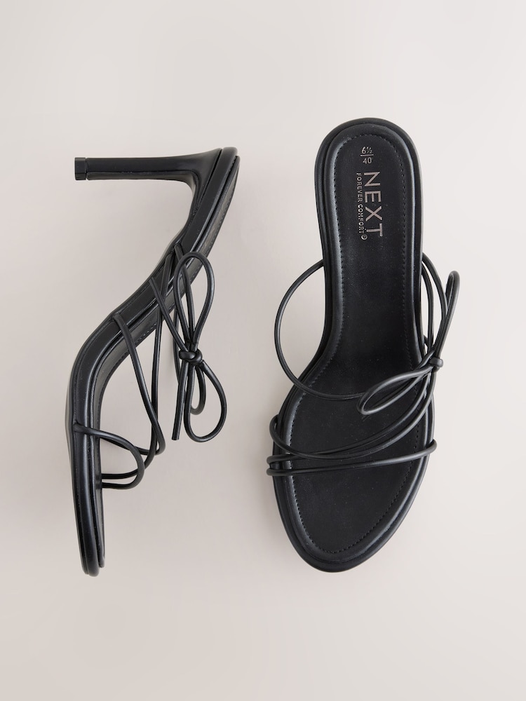 Black Forever Comfort® Skinny Bow Strap Mules - Image 1 of 5
