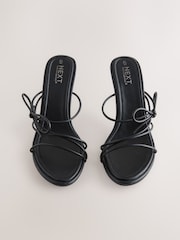 Black Forever Comfort® Skinny Bow Strap Mules - Image 2 of 5