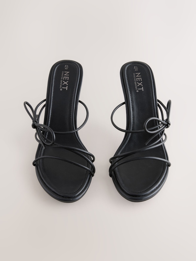 Black Forever Comfort® Skinny Bow Strap Mules - Image 2 of 5