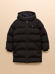Joules Kids' Padwell Black Waterproof Padded Coat - Image 1 of 4