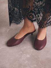 Wine Forever Comfort® Studded Closed Toe Mules - Image 6 of 11