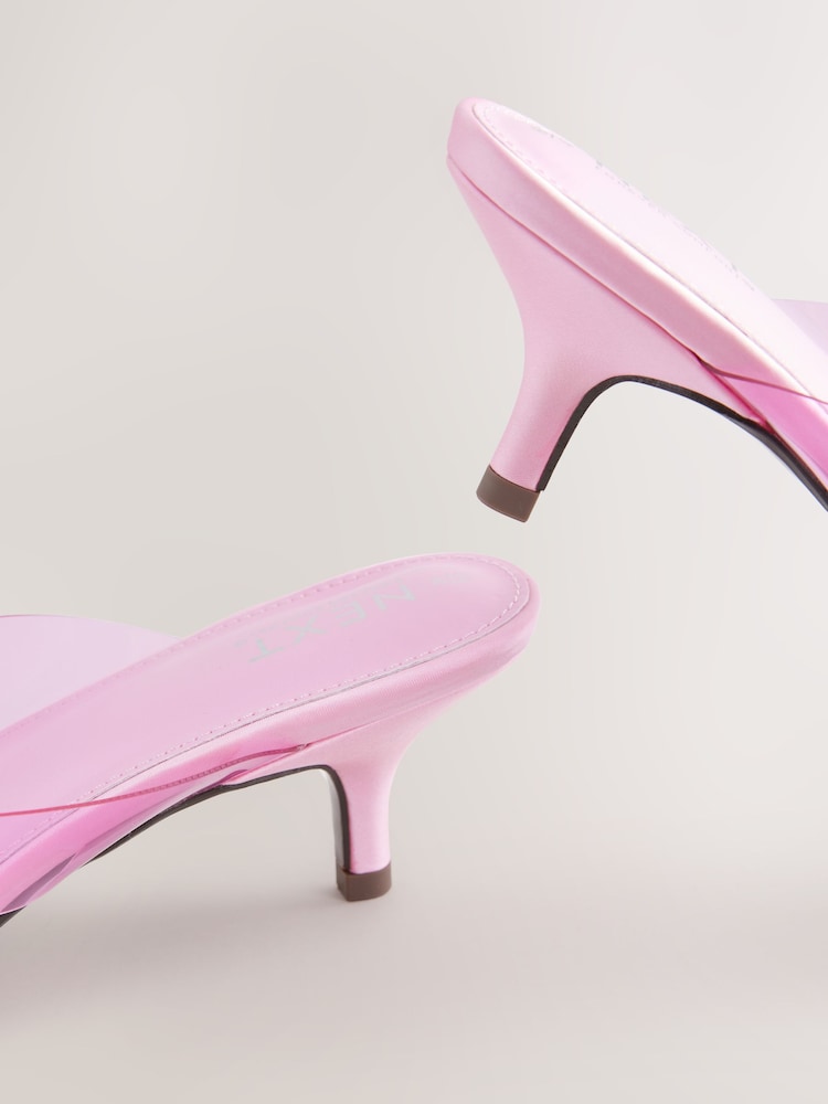 Buy Pink Forever Comfort® Round Toe Vinyl Toe Thong Kitten Mules