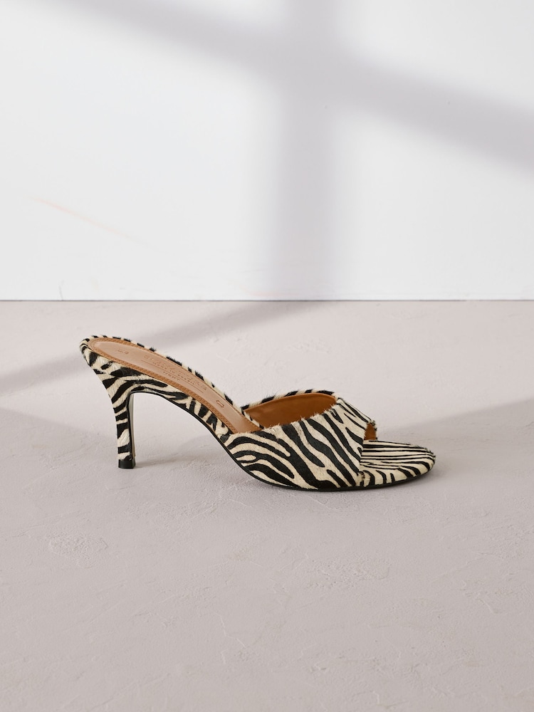 Zebra - Signature Premium Leather Suede Open Toe Mules - Bild 2 von 6 Zebra - Signature Premium Leather Suede Open Toe Mules - Bild 2 von 6