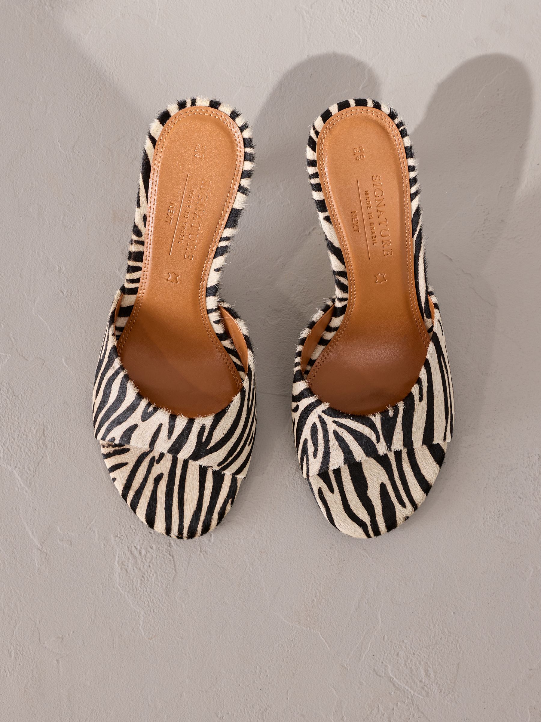 Buy Zebra Signature Premium Leather Suede Open Toe Mules
