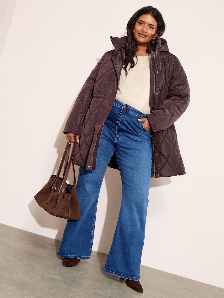 Friends Like These Berry Curve Mid Length Padded Coat - Image 1 of 5