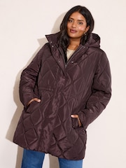 Friends Like These Berry Curve Mid Length Padded Coat - Image 4 of 5