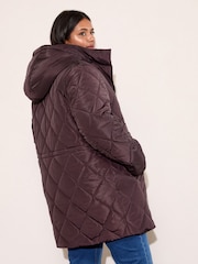 Friends Like These Berry Curve Mid Length Padded Coat - Image 5 of 5