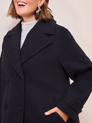 Friends Like These Navy Curve Double Breasted Peacoat - Image 2 of 4