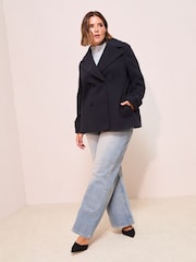 Friends Like These Navy Curve Double Breasted Peacoat - Image 3 of 4