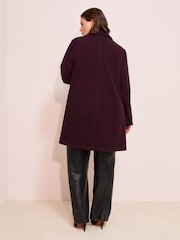 Friends Like These Burgundy Red Curve Tailored Mid Length Single Button Coat - Image 4 of 4