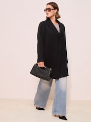 Friends Like These Black Curve Tailored Mid Length Single Button Coat - Image 3 of 5
