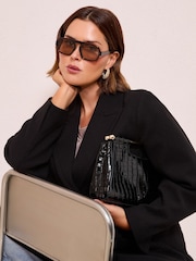 Friends Like These Black Curve Tailored Mid Length Single Button Coat - Image 4 of 5
