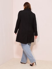 Friends Like These Black Curve Tailored Mid Length Single Button Coat - Image 5 of 5