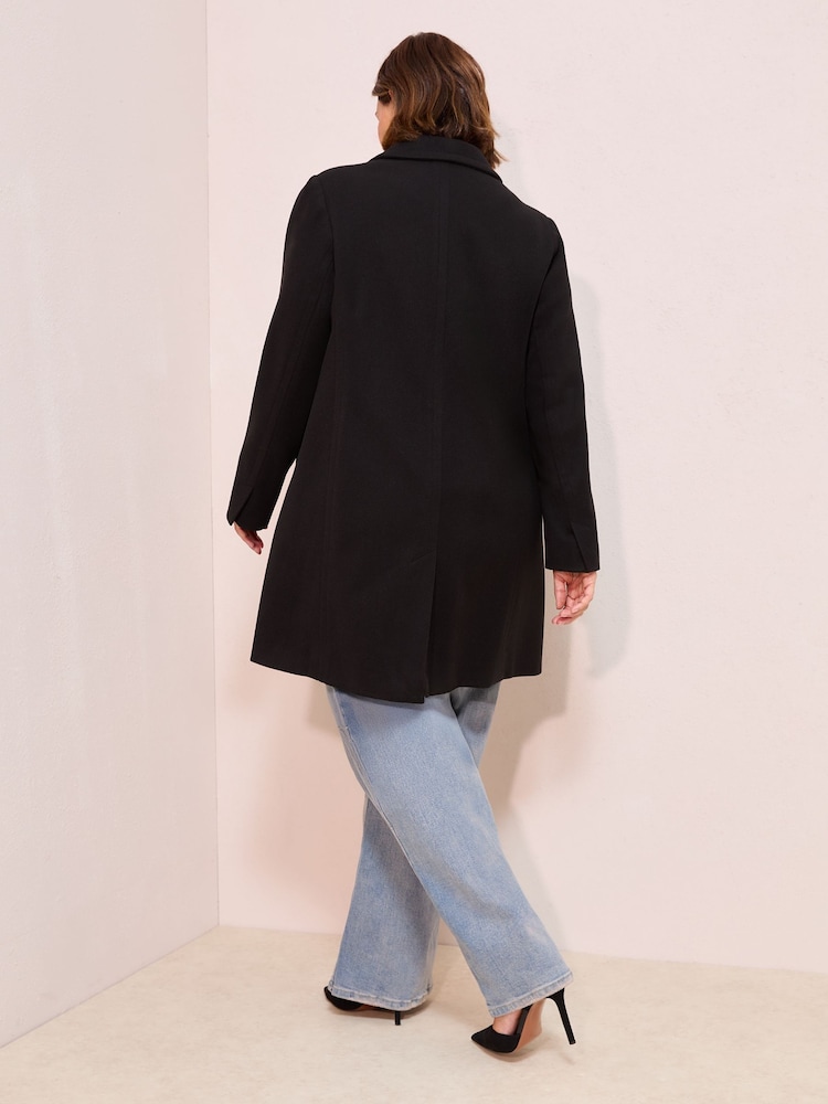 Friends Like These Black Curve Tailored Mid Length Single Button Coat - Image 5 of 5