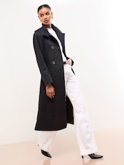 Lipsy Navy Blue Funnel Neck Trench Coat - Image 2 of 5