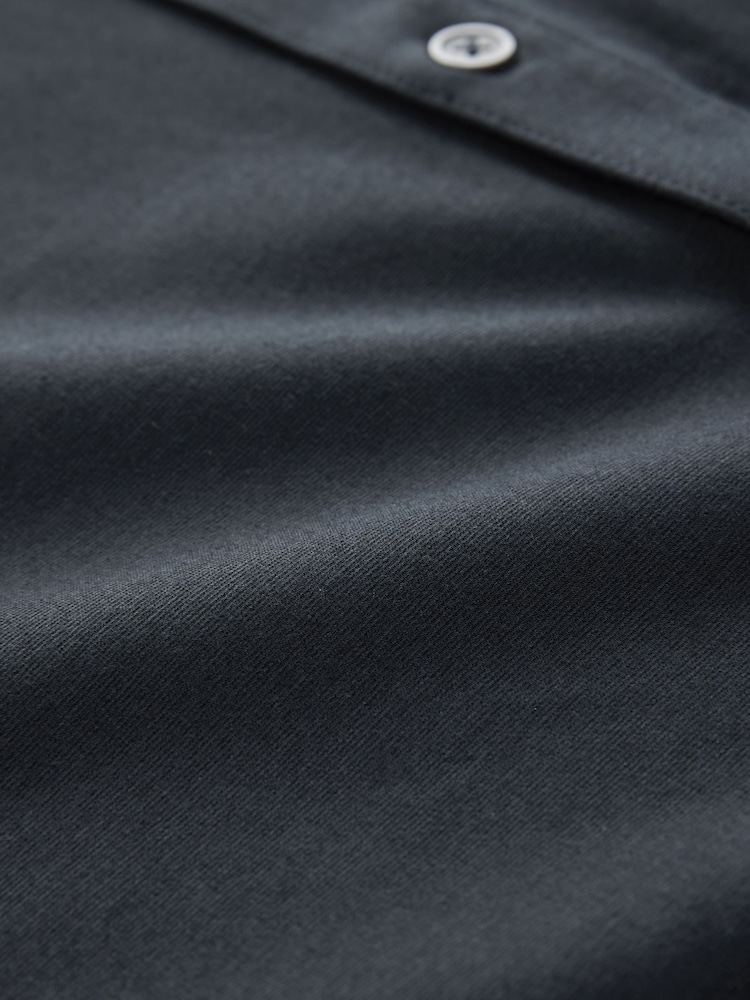 Navy Blue Long Sleeve Grandad Neck T-Shirt - Image 2 of 3