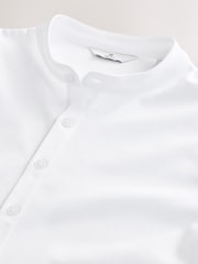 White Long Sleeve Grandad Neck T-Shirt - Image 6 of 7