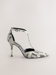 Snake Forever Comfort® Leather T-Bar Pointed Toe Heels - Image 5 of 9