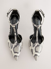 Snake Forever Comfort® Leather T-Bar Pointed Toe Heels - Image 6 of 9