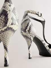 Snake Forever Comfort® Leather T-Bar Pointed Toe Heels - Image 7 of 9