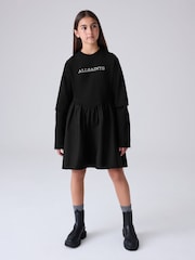smALLSAINTS Black Logo Chevron Long Sleeve T-Shirt Dress - Image 3 of 10