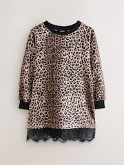 smALLSAINTS Leopard Lee Lace Sweat Dress - Image 1 of 5