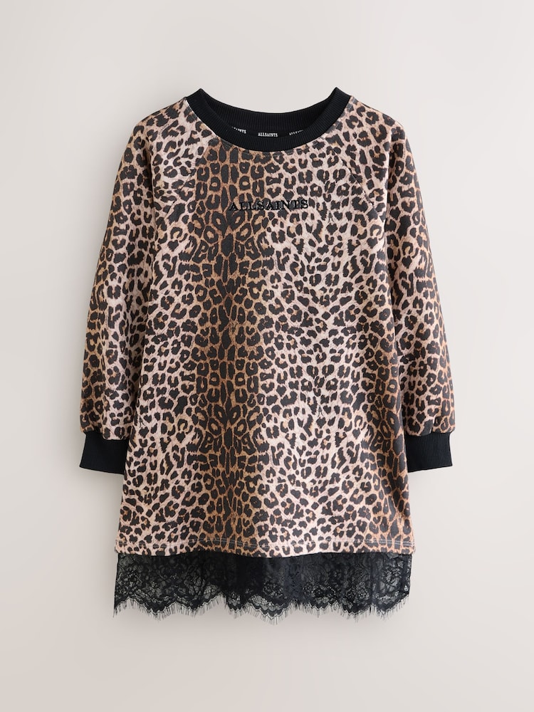 smALLSAINTS Leopard Lee Lace Sweat Dress - Image 1 of 5 smALLSAINTS Leopard Lee Lace Sweat Dress - Image 1 of 5
