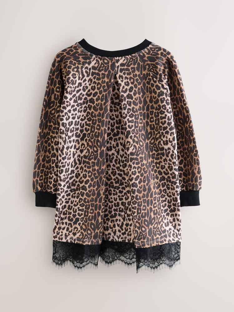 smALLSAINTS Leopard Lee Lace Sweat Dress - Image 2 of 5 smALLSAINTS Leopard Lee Lace Sweat Dress - Image 2 of 5