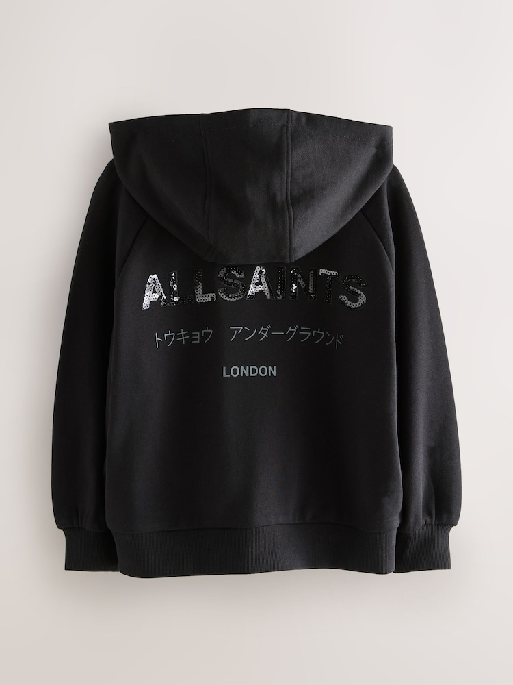smALLSAINTS Black/Sequin Underground Talon Hoodie - Image 2 of 6