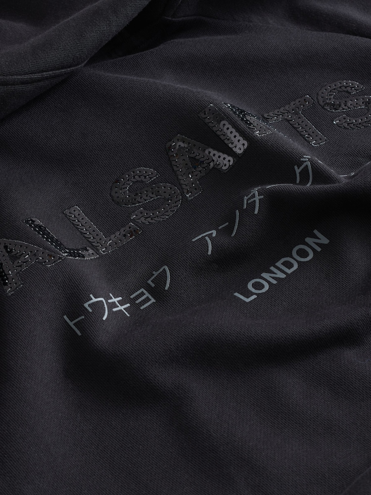 smALLSAINTS Black/Sequin Underground Talon Hoodie - Image 9 of 9