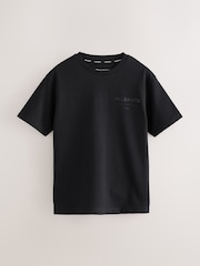 smALLSAINTS Black/Sequin Oversized Girls Underground Crew T-Shirt - Image 1 of 3