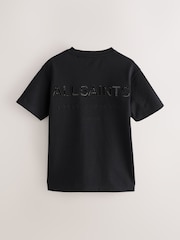 smALLSAINTS Black/Sequin Oversized Girls Underground Crew T-Shirt - Image 2 of 3
