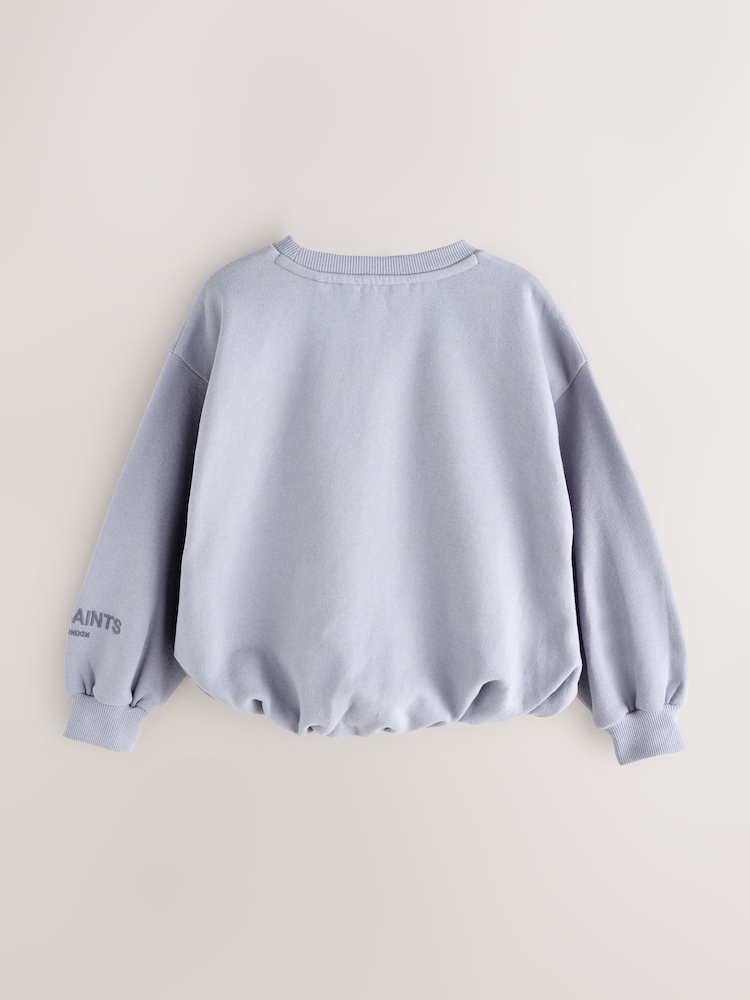 smALLSAINTS Lilac Purple Flower Bubble Hem Crew Sweatshirt - Image 2 of 5