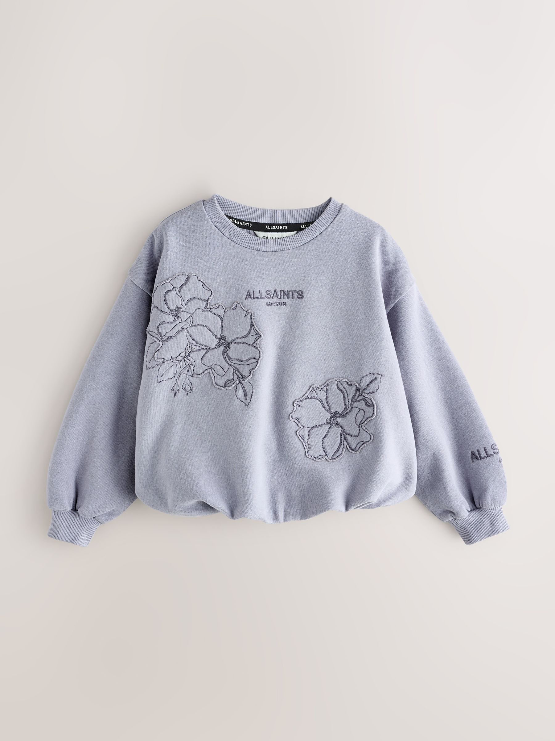 Buy smALLSAINTS Lilac Purple Flower Bubble Hem Crew Sweatshirt