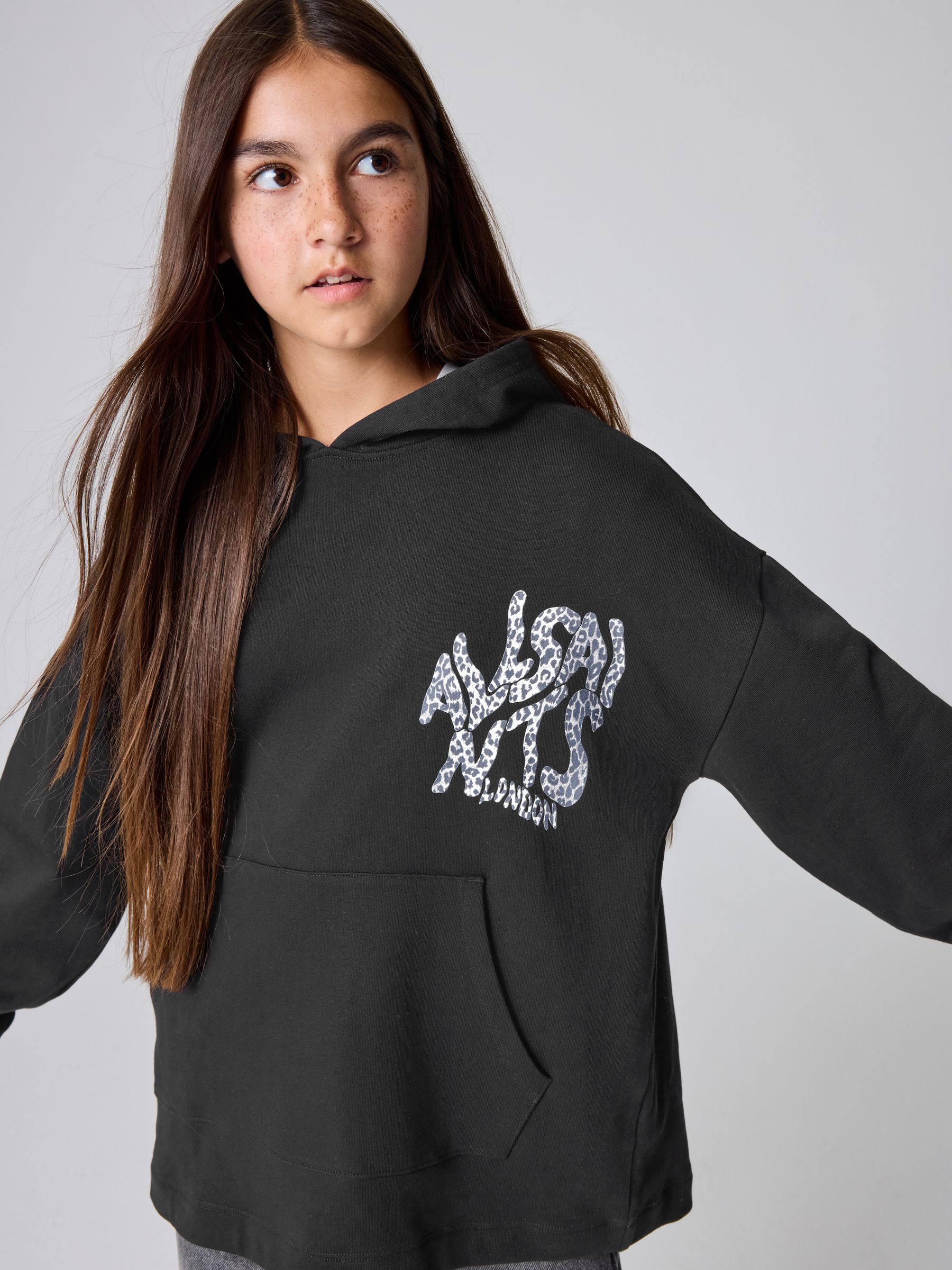 Buy smALLSAINTS Black/Leopard Orlando Oversized Pullover Hoodie