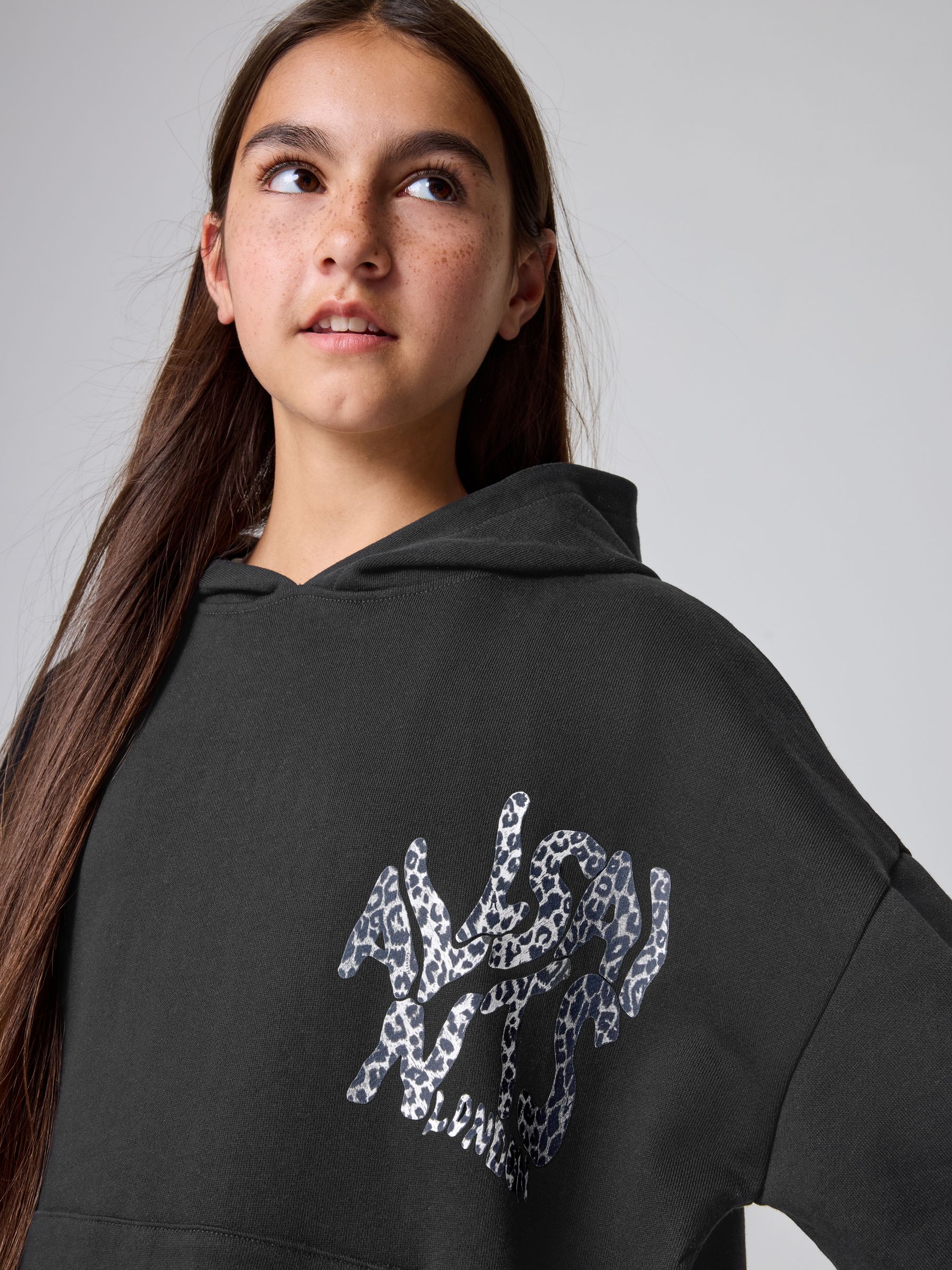 Buy smALLSAINTS Black/Leopard Orlando Oversized Pullover Hoodie