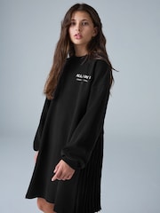 smALLSAINTS Black Underground Pleated Back Oversized Sweat Dress - Image 3 of 10