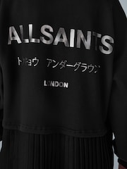 smALLSAINTS Black Underground Pleated Back Oversized Sweat Dress - Image 6 of 10